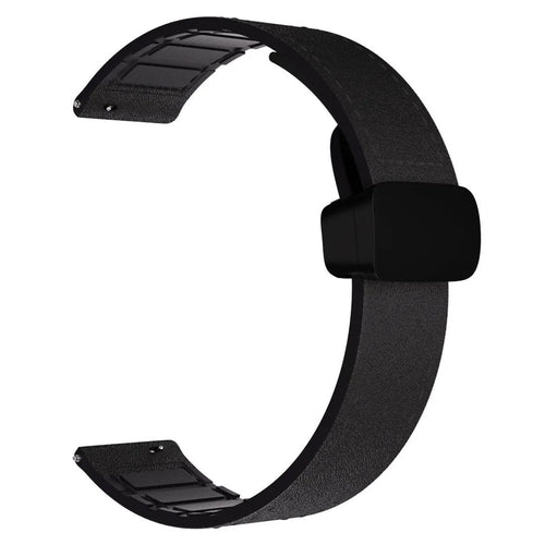 Bracelet en cuir avec boucle-D OnePlus Watch 3 (noir)