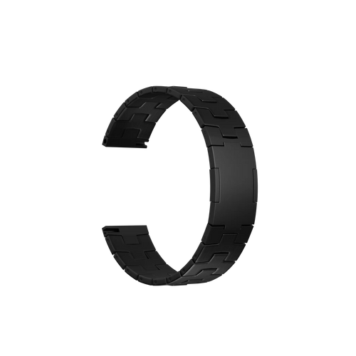Titanium Grain Strap (Flat Clasp), without a watch, 3/4 front view