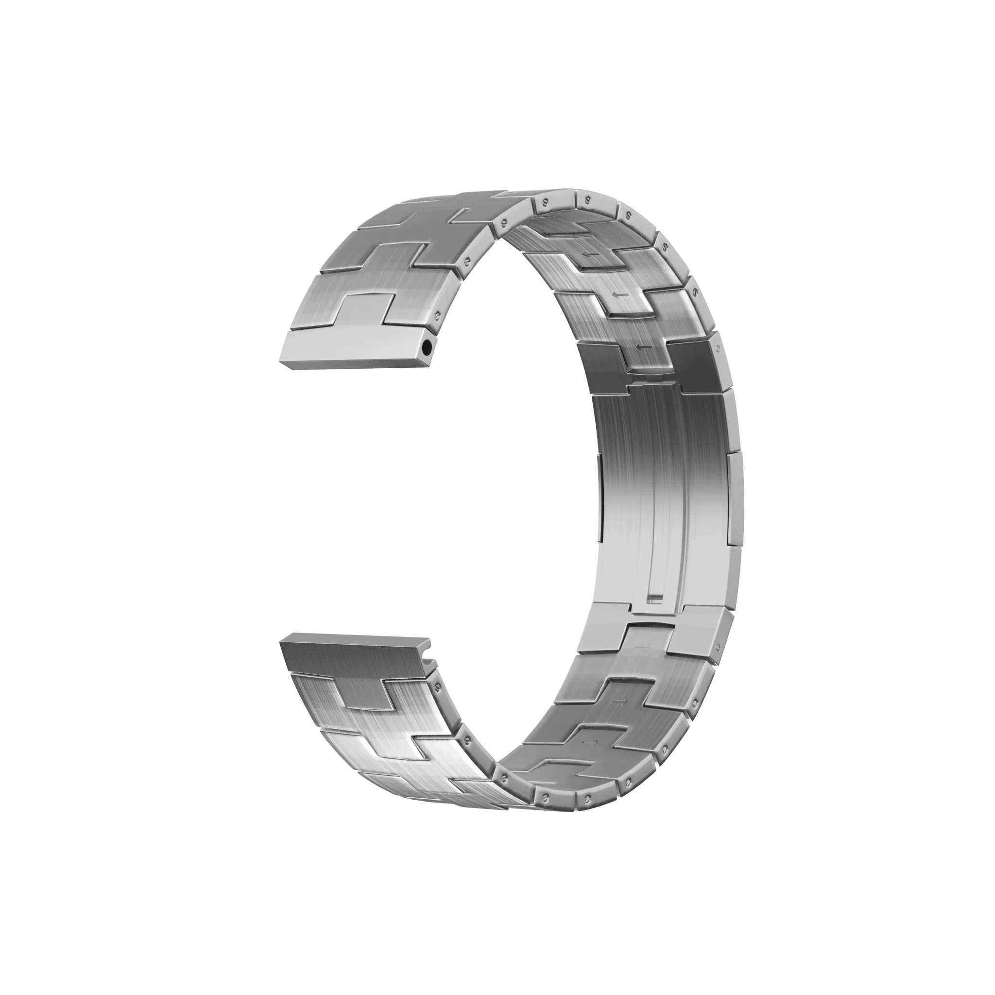 Polar Street X Titanium Grain Strap (Flat Clasp) (Silver)