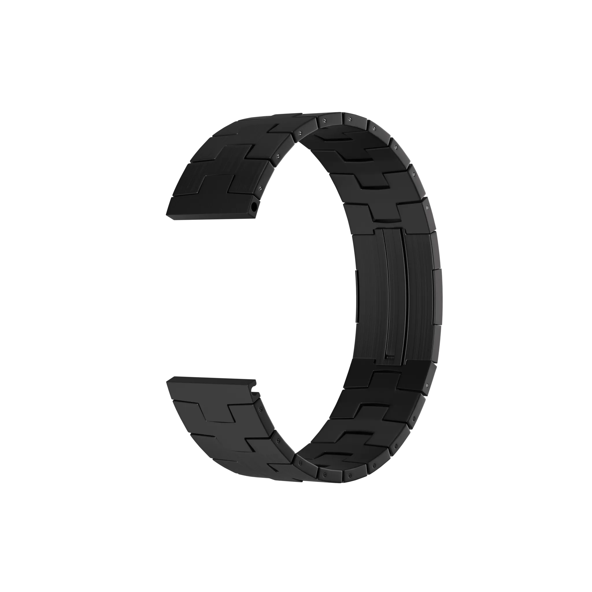 Bracelet titane grain (fermoir plat) Oppo Watch S (noir)