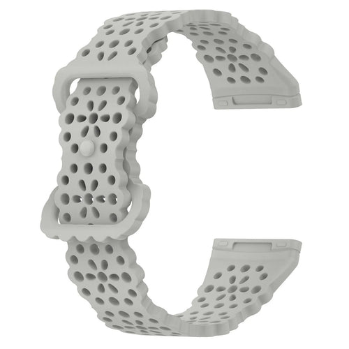 Patterned Silicone Strap, grey, without a watch, 3/4 front view