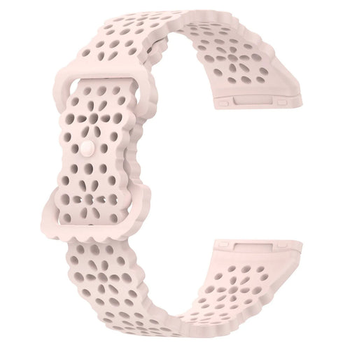 Patterned Silicone Strap, light pink, without a watch, 3/4 front view