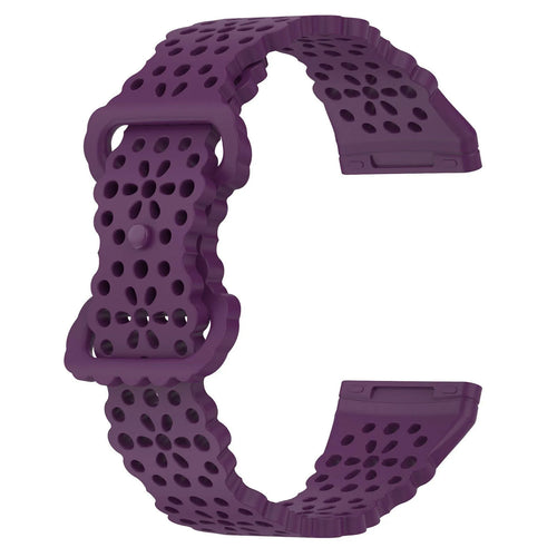Patterned Silicone Strap, purple, without a watch, 3/4 front view