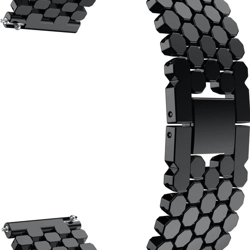 Steel Strap Hexagons, black, without a watch, 3/4 front view