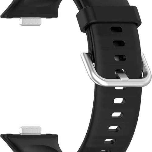 Silicone Strap, black, without a watch, 3/4 front view