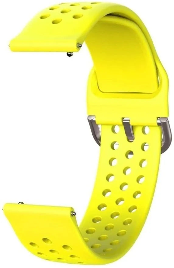 Breathable Silicone Strap, yellow, without a watch, 3/4 front view
