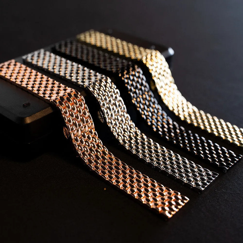 Steel Dragon Strap, gold, without a watch, 3/4 front view