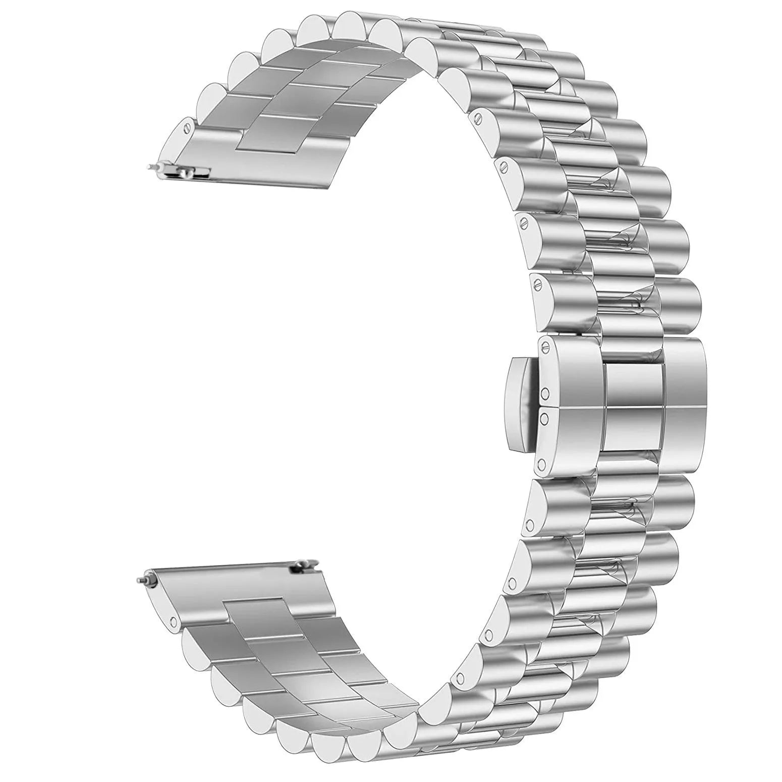 Presidential Steel Strap, silver, without a watch, 3/4 front view