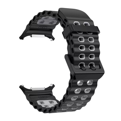 Samsung Galaxy Watch Ultra 2 Wave Silicone Strap Duo (Black/Grey)