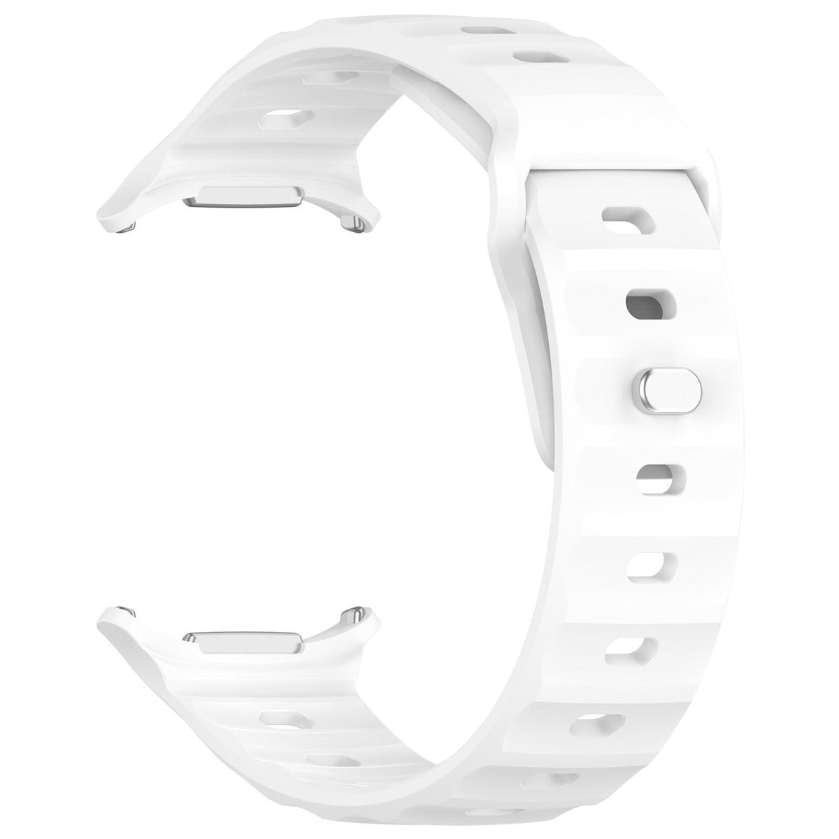 Outdoor Silicone Strap, white, without a watch, 3/4 front view