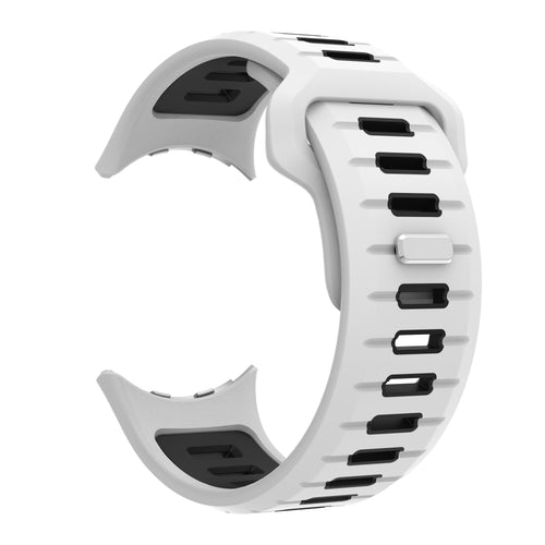 Silicone Sport Duo Strap, white/black, without a watch, 3/4 front view