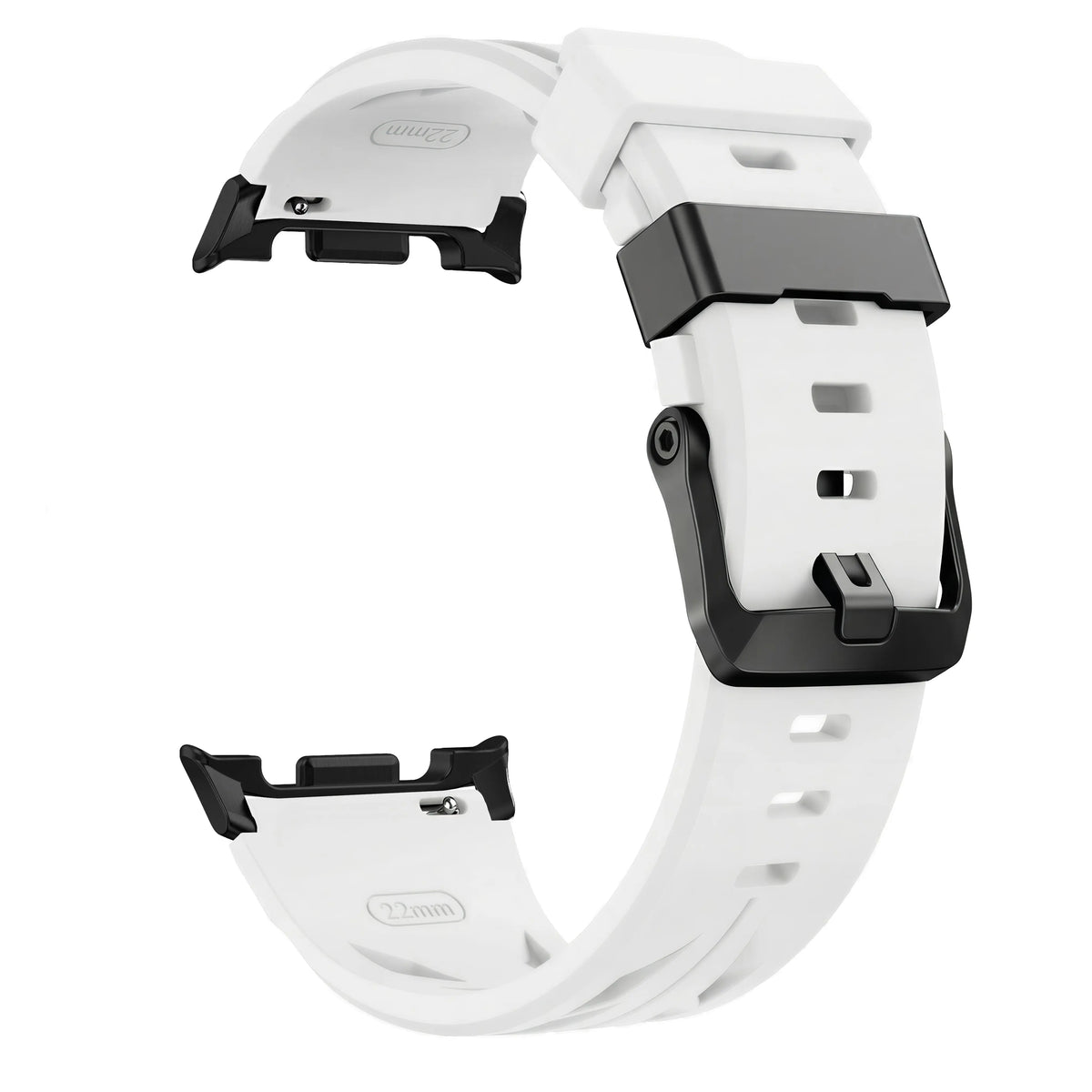 Race Silicone Strap, white, without a watch, 3/4 front view