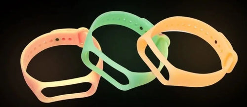 Luminous Silicone Strap, orange, without a watch, 3/4 front view