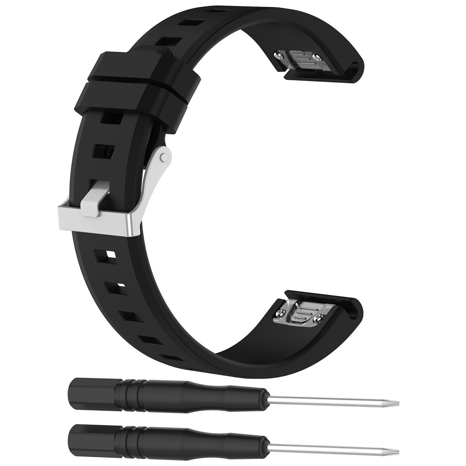 Bracelet silicone brillant Garmin Approach S70 - 42mm (noir)