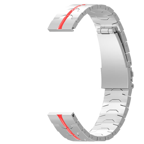 Steel Iron Strap, silver/red, without a watch, 3/4 rear view