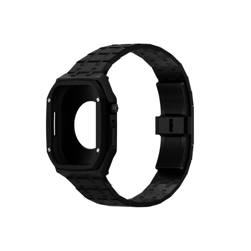 Reqior Apple Watch 45mm Case with Steel Strap (Black)