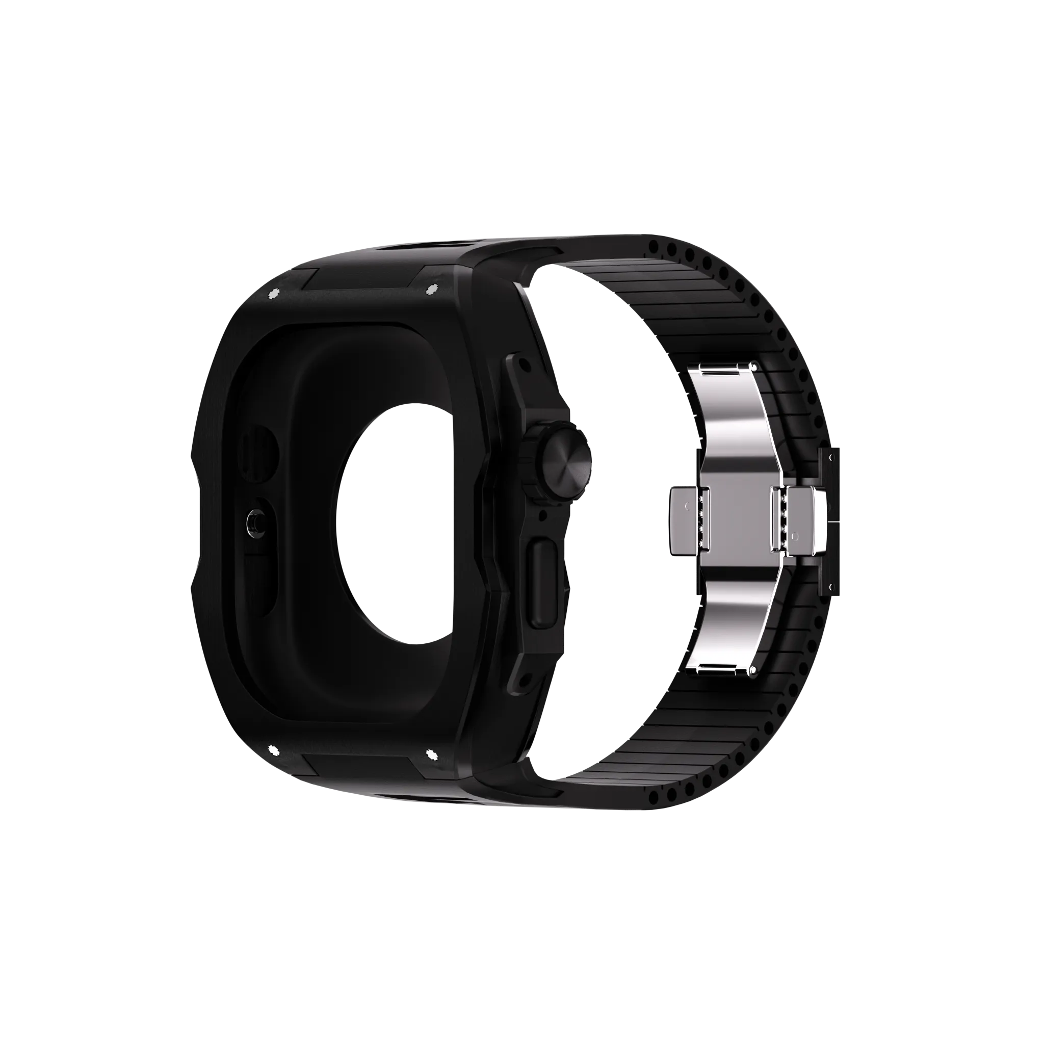 Reqior Apple Watch Ultra Case with Rubber Strap (Black)