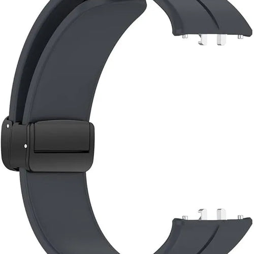 D-Buckle Silicone Strap, dark grey, without a watch, 3/4 rear view