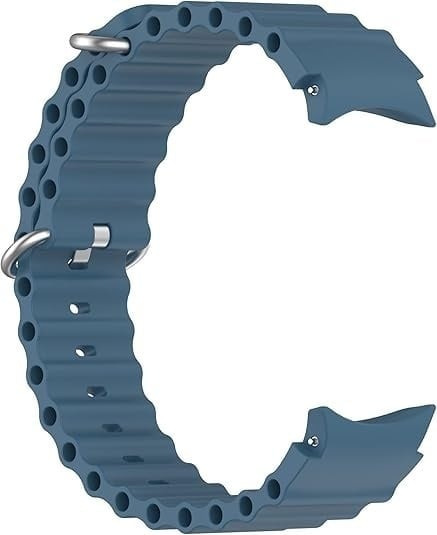 Silicone Ocean Strap, grey-blue, without a watch, 3/4 rear view