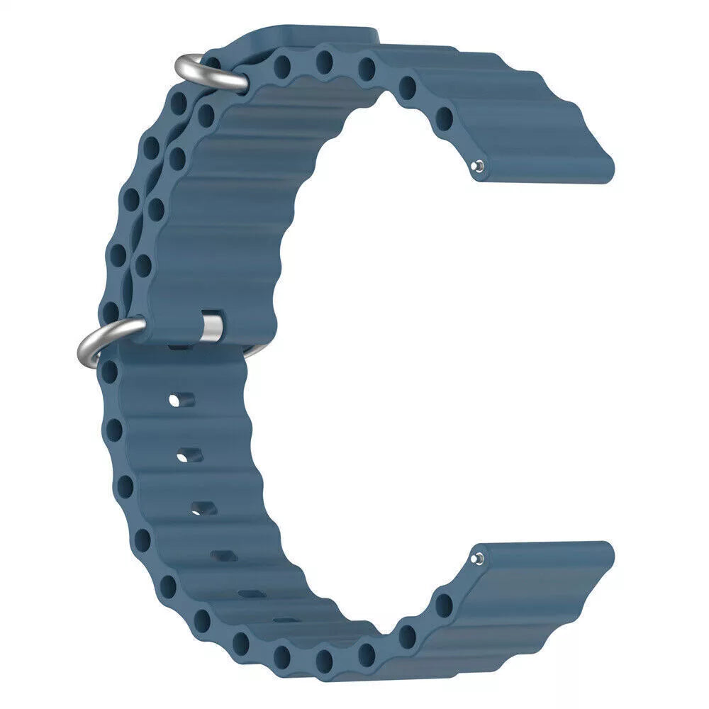 Silicone Ocean Strap, grey-blue, without a watch, 3/4 rear view