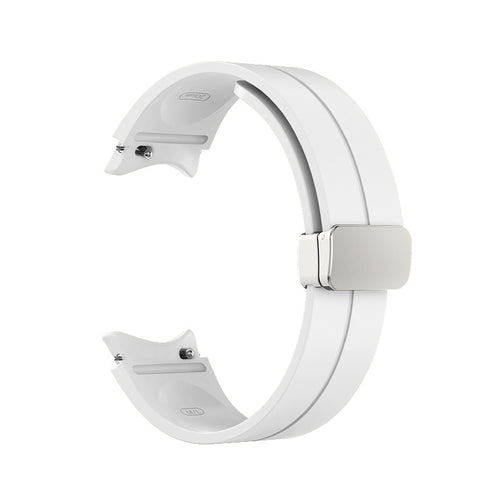 Silicone Magnetic Sport Strap, white, without a watch, 3/4 rear view