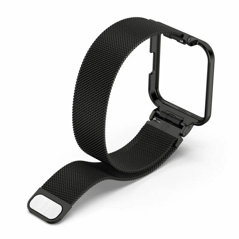 Milanese Strap, black, without a watch, 3/4 rear view