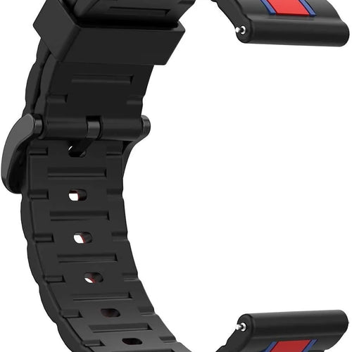 Silicone Special Edition Strap, black/red, without a watch, 3/4 rear view