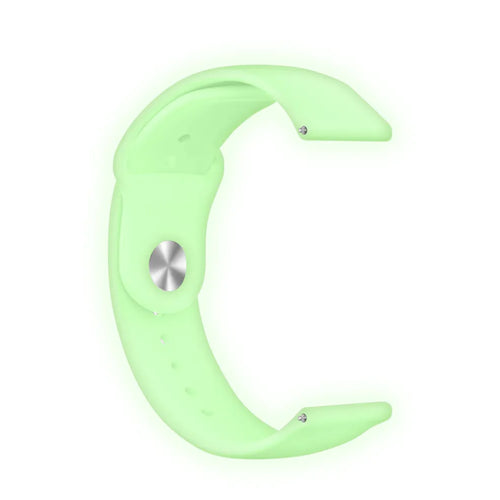 Silicone Glow in the Dark Strap, lime, without a watch, 3/4 rear view