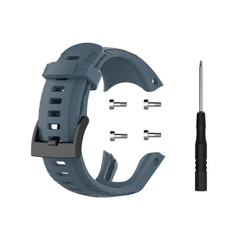Silicone Strap, grey-blue, without a watch, 3/4 rear view