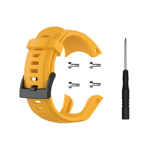Silicone Strap, orange/yellow, without a watch, 3/4 rear view