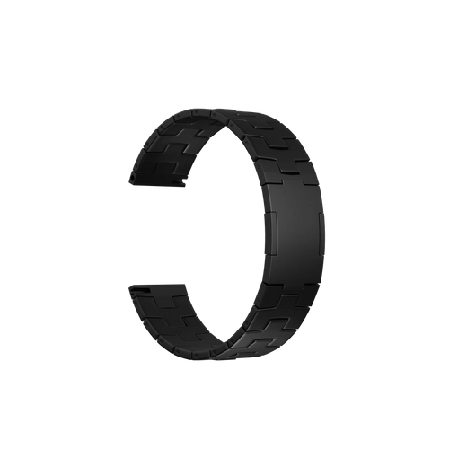 Titanium Grain Strap (Flat Clasp), graphite, without a watch, 3/4 rear view