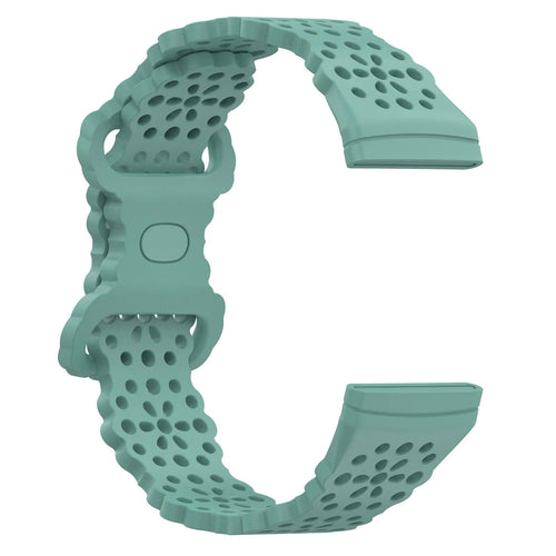 Patterned Silicone Strap, green, without a watch, 3/4 rear view