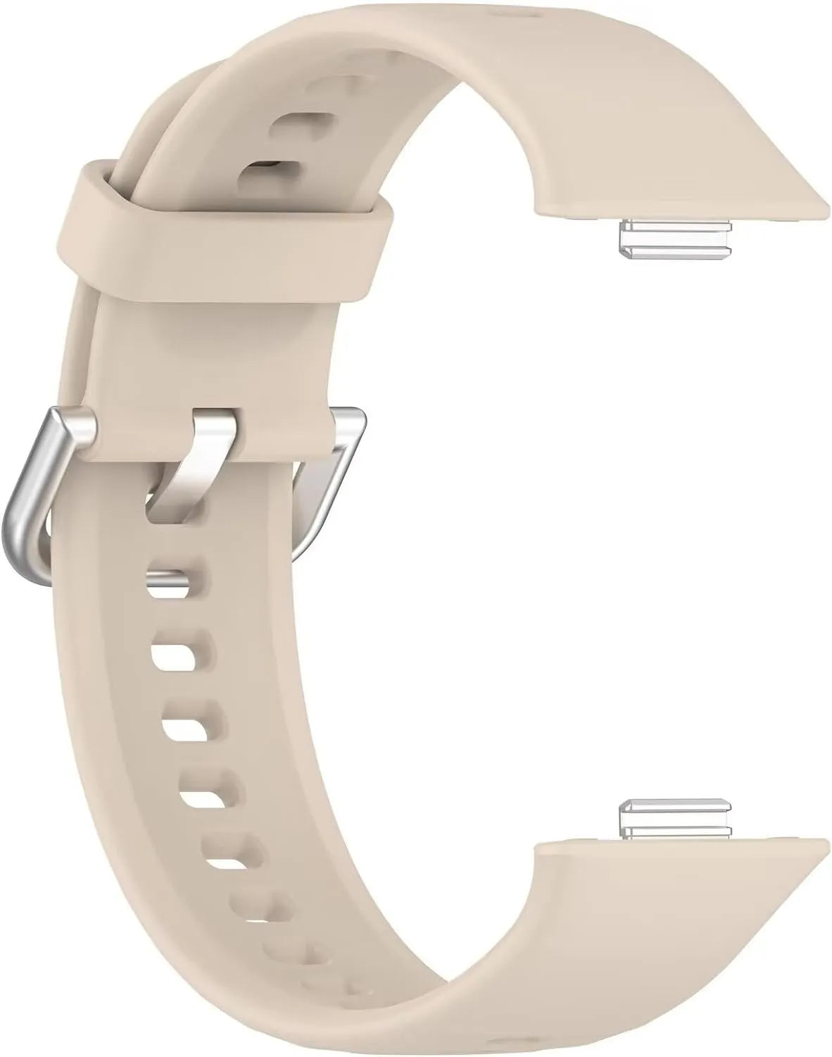 Silicone Strap, beige, without a watch, 3/4 rear view