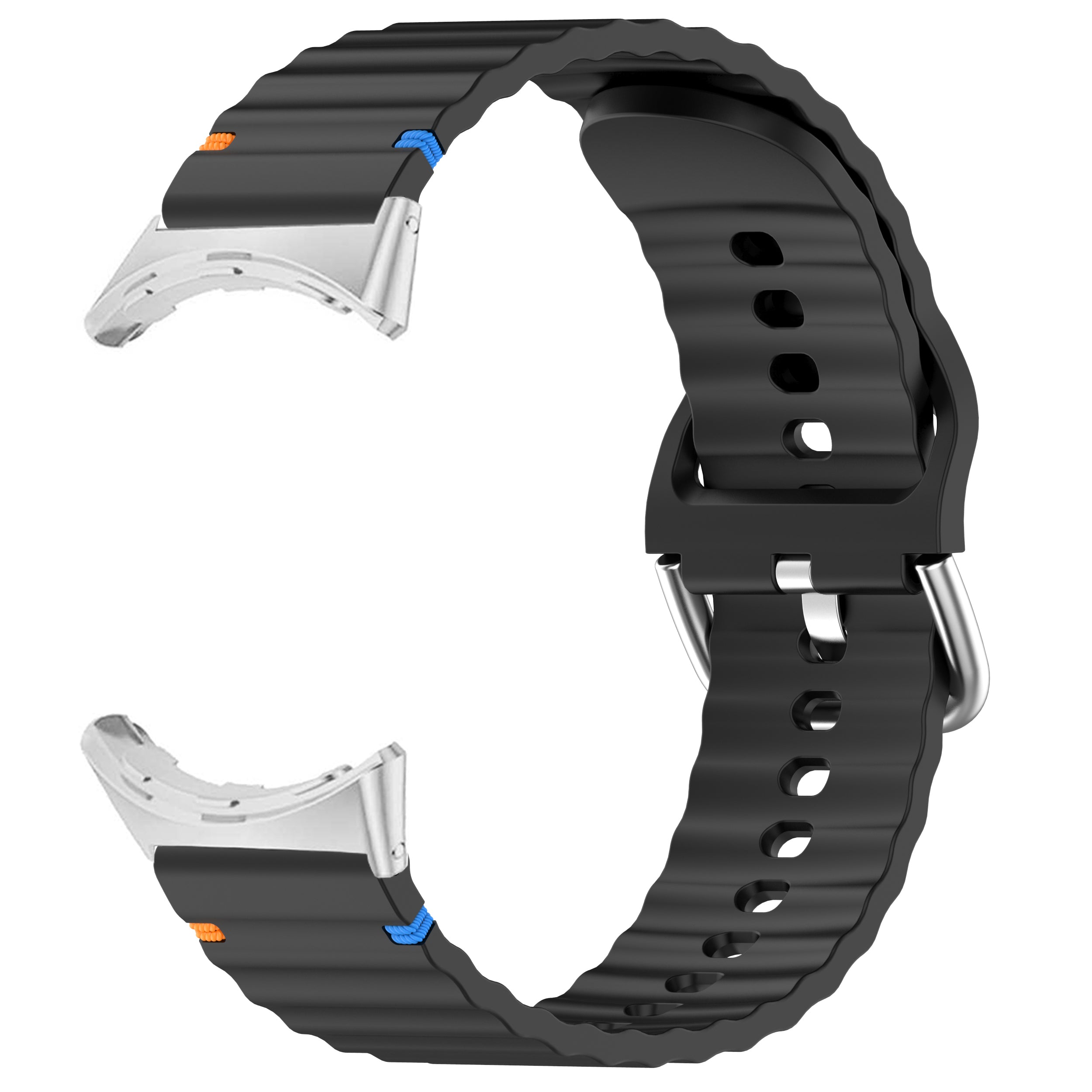 Bracelet silicone ondulé Google Pixel Watch 3 - 45mm (noir)