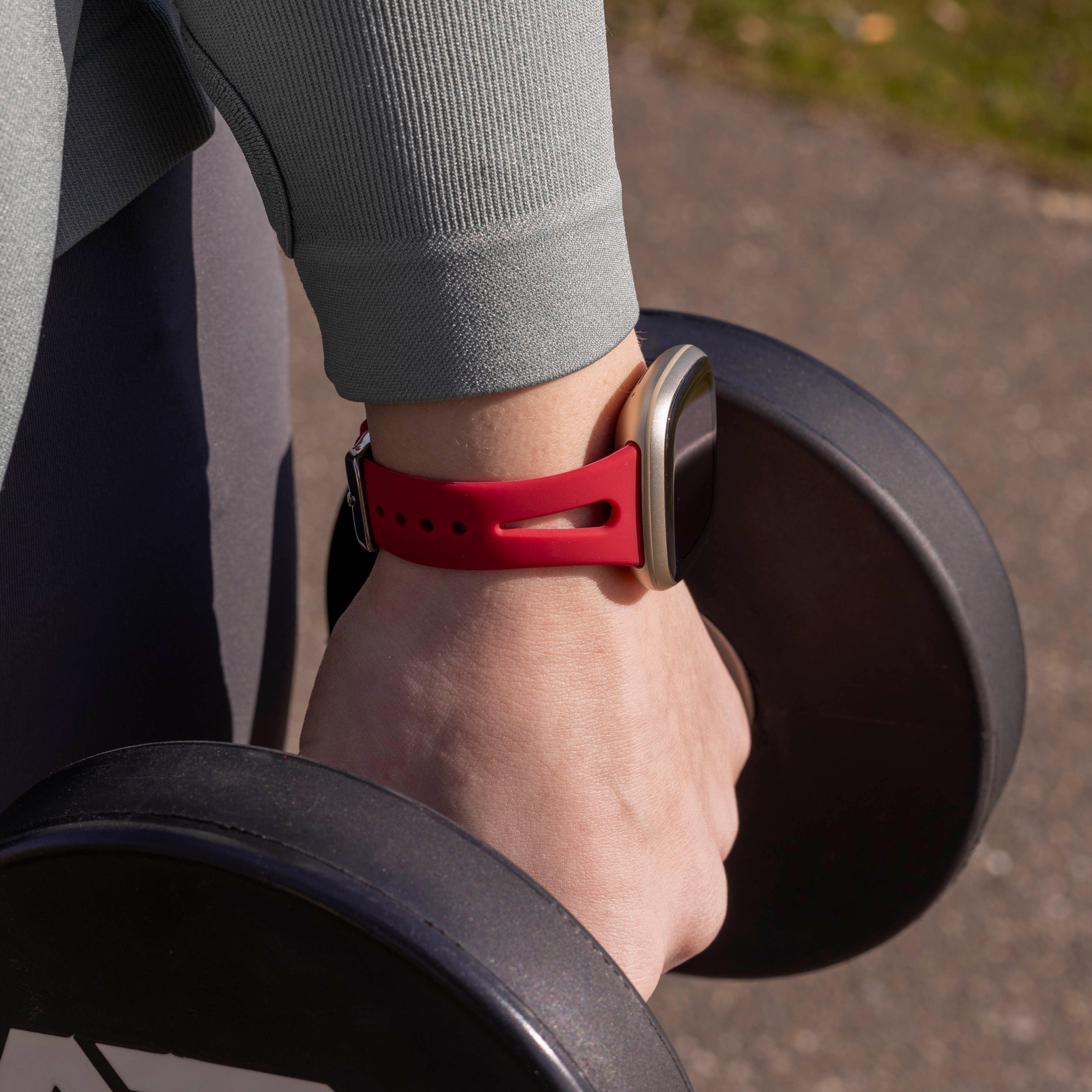 Bracelet silicone deluxe Fitbit Sense 2 (rose-rouge)