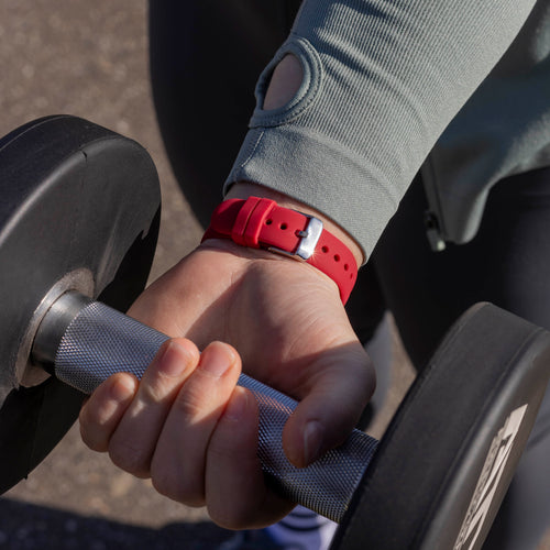 Bracelet silicone deluxe Fitbit Sense 2 (rose-rouge)