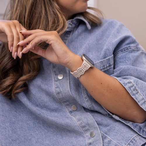Bracelet silicone avec motif Fitbit Versa 3 (sable rose)