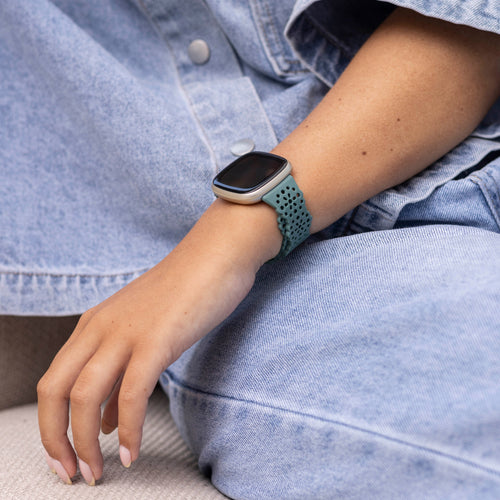 Bracelet silicone avec motif Fitbit Versa 3 (vert)