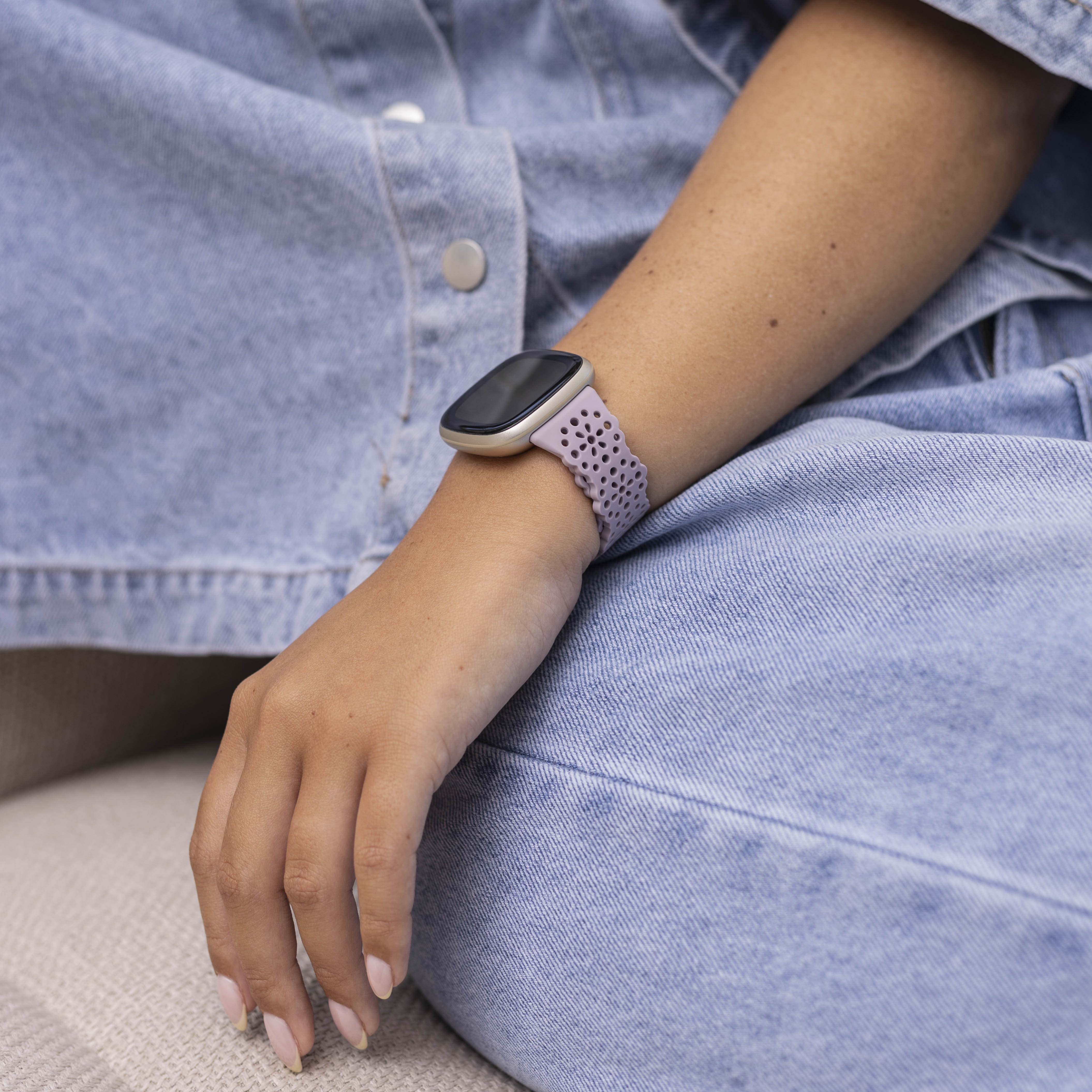 Fitbit Sense Silicone Strap with Pattern (Lila)