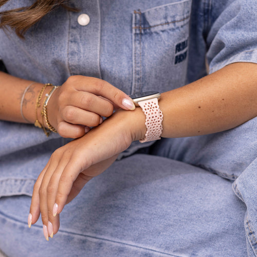 Bracelet silicone avec motif Fitbit Versa 3 (rose clair)