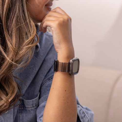 Bracelet cristal Fitbit Sense (noir transparent)