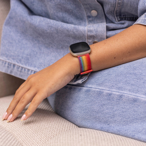 Bracelet nylon Fitbit Sense (arc-en-ciel)