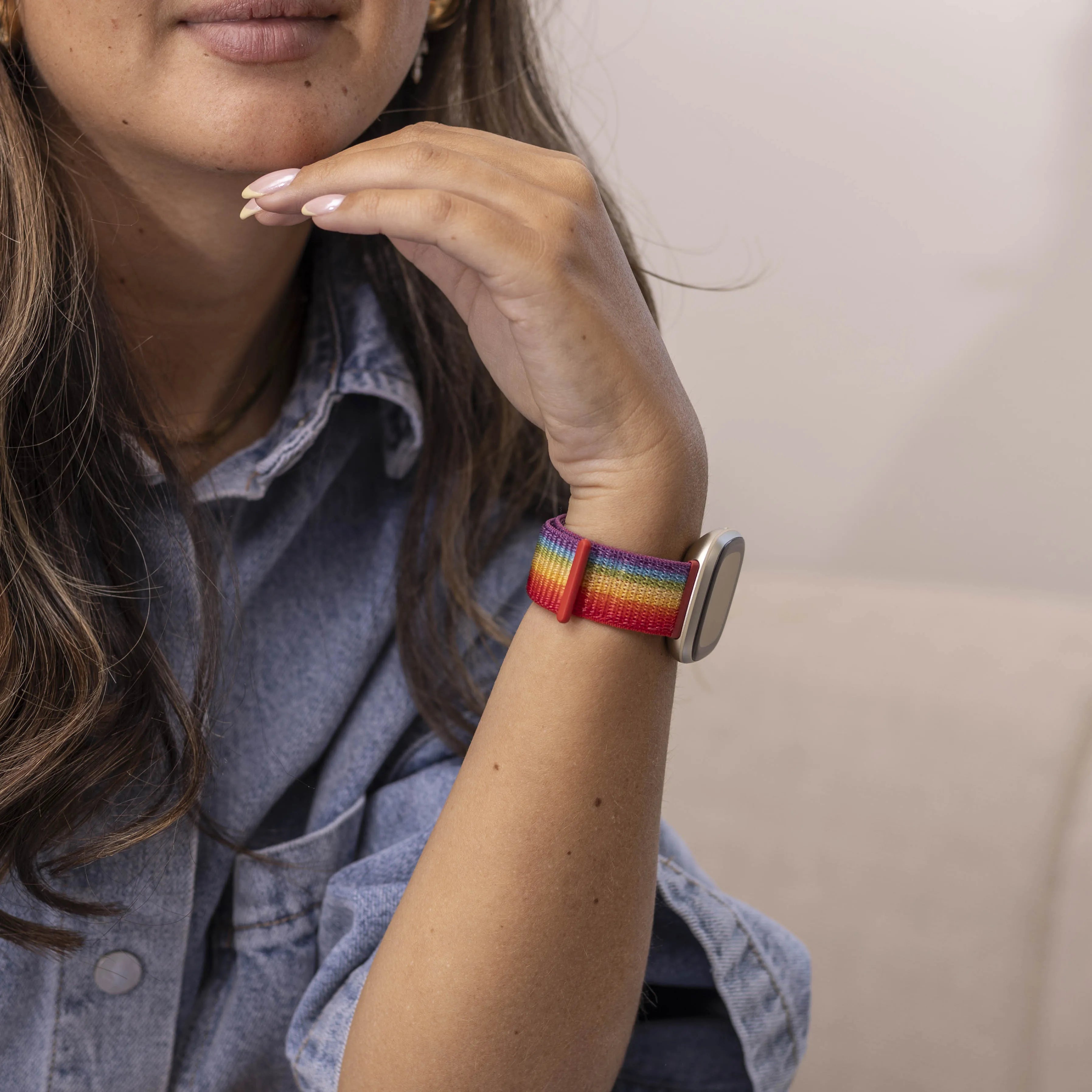 Bracelet nylon Fitbit Sense (arc-en-ciel)