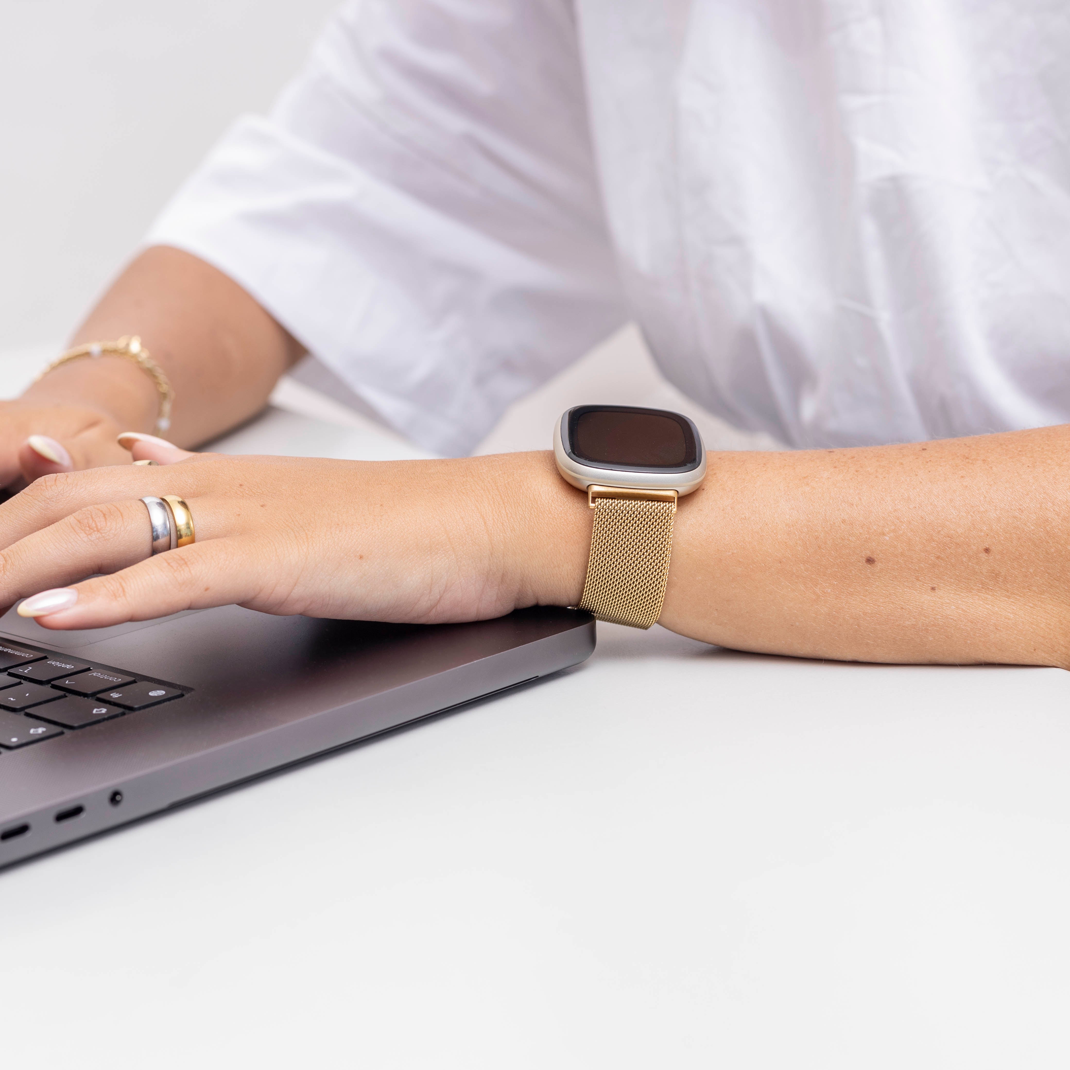 Fitbit Versa 3 Milanese Strap (Gold)