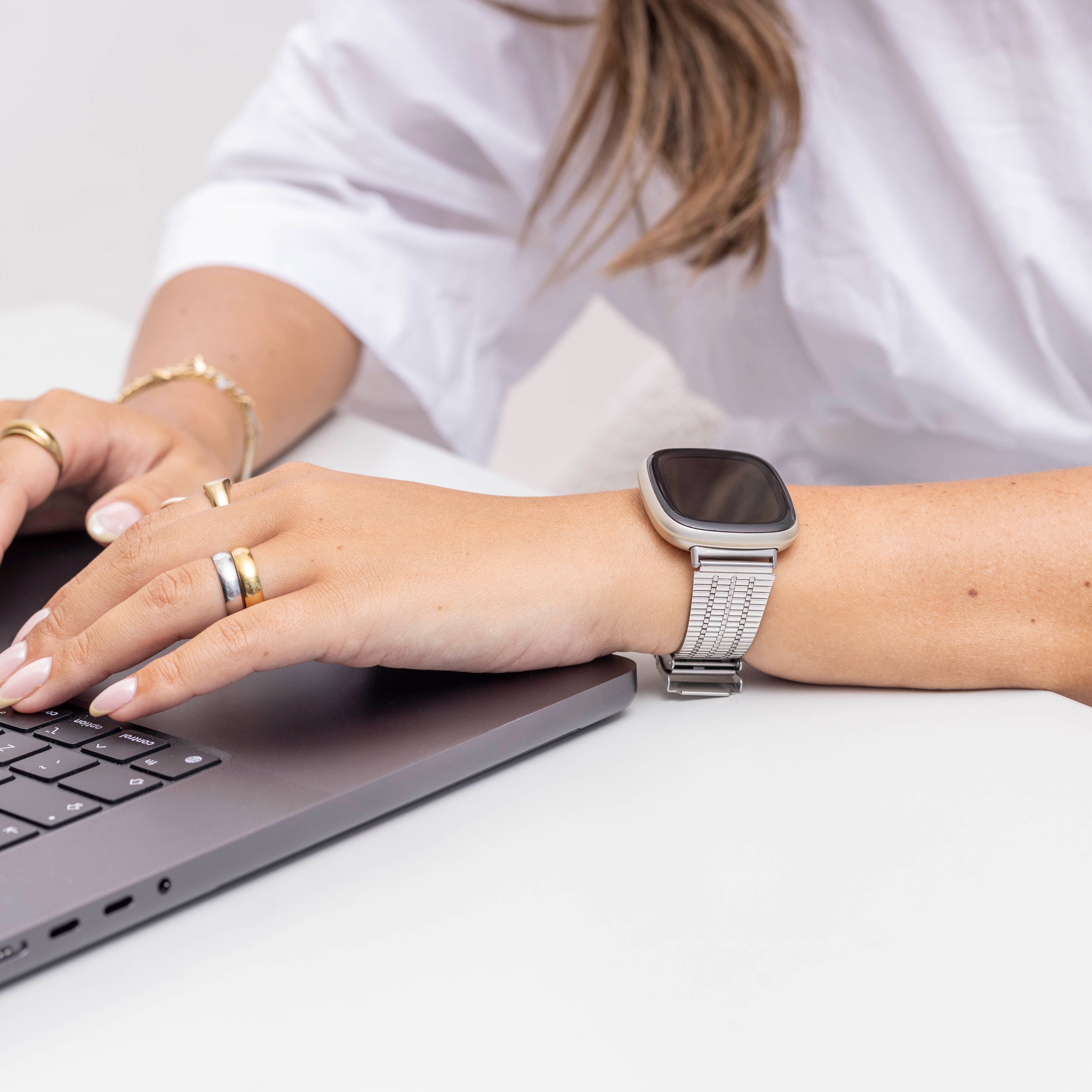 Bracelet acier inoxydable Fitbit Versa 3 (argent)