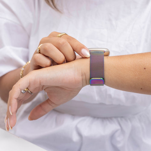 Fitbit Versa 3 Milanese Strap (Pearlescent)