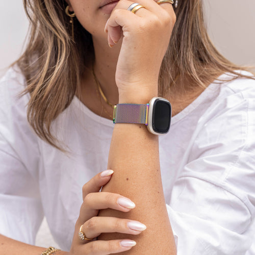 Fitbit Versa 3 Milanese Strap (Pearlescent)