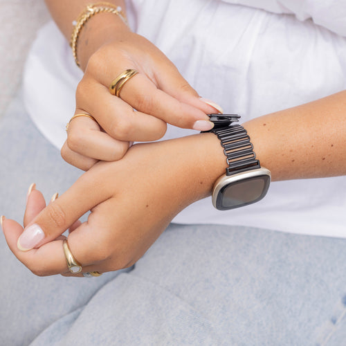 Bracelet acier loop Fitbit Sense (noir)