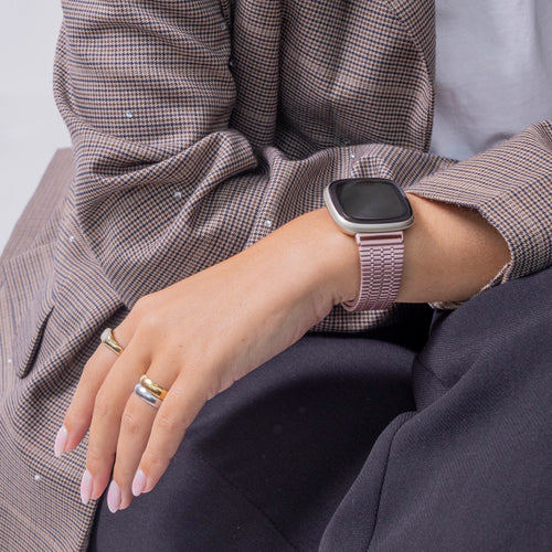 Bracelet acier inoxydable Fitbit Versa 3 (rose)