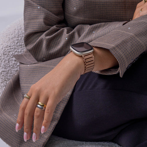 Bracelet acier loop Fitbit Sense (or rose)